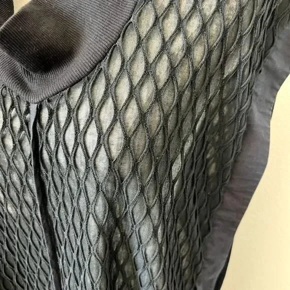 Ozai N‎ Ku Textured Sleeveless Black Dress Avant Garde Lagenlook Mesh Knit Sm - Picture 11 of 14